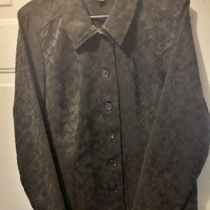 CHRISTOPHER  &  BANKS Flocked Black Blazer Jacket